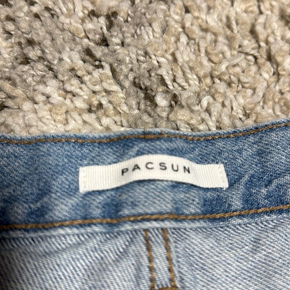 PacSun Vintage High Rise Button Fly Frayed Denim Shorts Size 30 - Picture 3 of 7